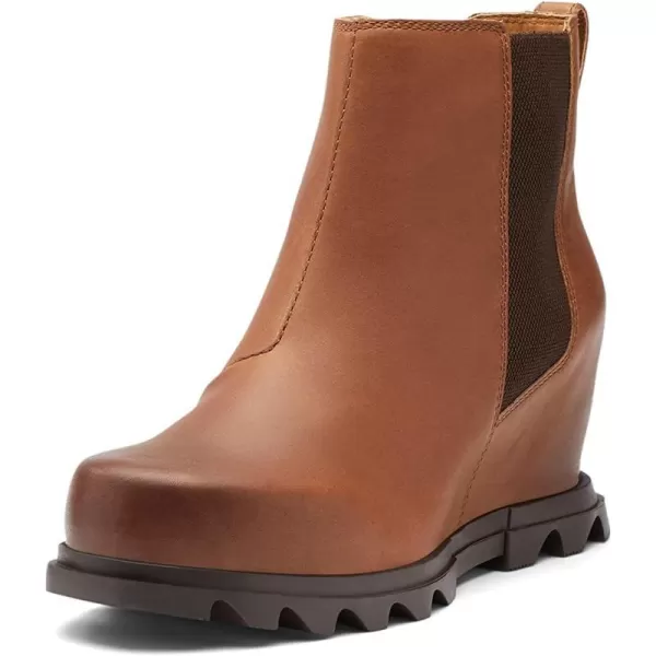 Sorel Womens Joan of Arctic Wedge III Chelsea Boot  Waterproof Leather Wedge BootsHazelnut Blackened Brown