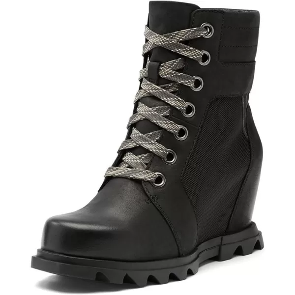 Sorel Womens Joan of Arctic Wedge III Lexie Boot  Waterproof Leather Wedge BootsBlack Jet