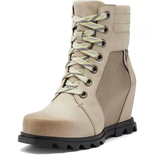 Sorel Womens Joan of Arctic Wedge III Lexie Boot  Waterproof Leather Wedge BootsOmega Taupe Black