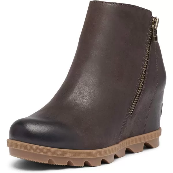 Sorel Womens Joan of Arctic Wedge III Zip Boot  Waterproof Leather Wedge BootsBlackened Brown