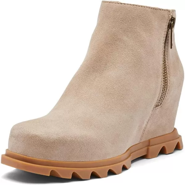 Sorel Womens Joan of Arctic Wedge III Zip Boot  Waterproof Leather Wedge BootsOmega Taupe  Gum 2