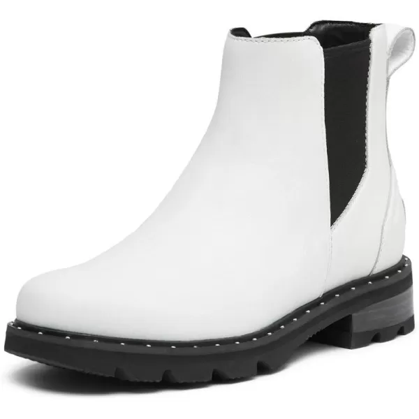 Sorel Womens Lennox Chelsea Rain Boot  Waterproof Leather BootsWhite