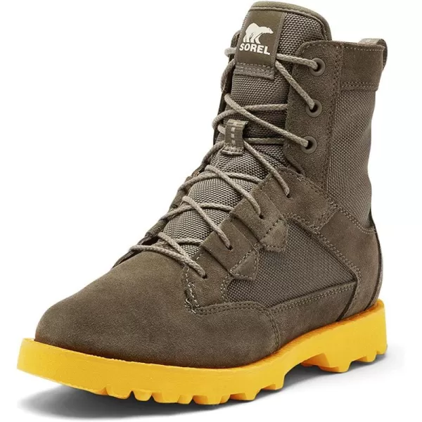 Sorel Womens OTM Caribou Boot  Waterproof Suede amp Nylon Snow BootsAlpine Tundra Cyber Yellow