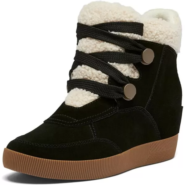 Sorel Womens Out N About Cozy Wedge BootsBlackWhite