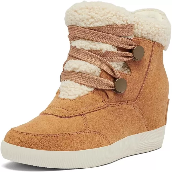 Sorel Womens Out N About Cozy Wedge BootsTawny Buff Sea Salt