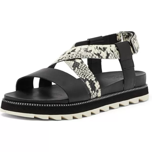 Sorel Womens Roaming Criss Cross Sandal  Black SnakeBlack Snake