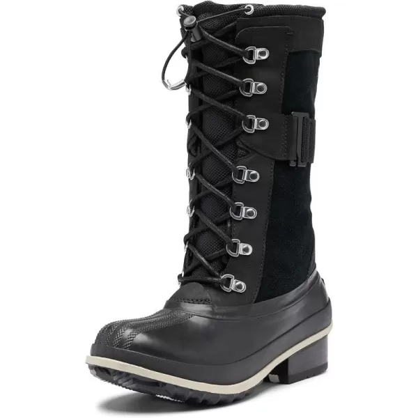 Sorel Womens Slimpack III Tall Boot  Waterproof Leather Winter BootsBlack Ancient Fossil