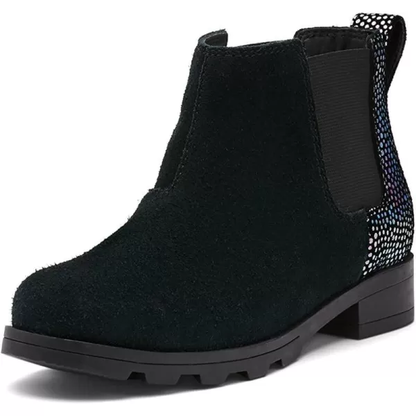 Sorel Youth Emelie Chelsea Boot  Black Sea Salt  Waterproof Suede BootsBlack Sea Salt