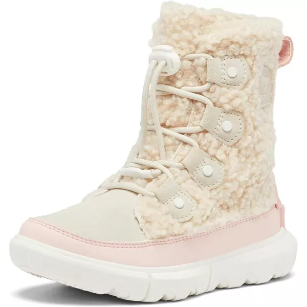 Sorel Youth Unisex Youth Explorer Cozy BootsNatural Vintage Pink