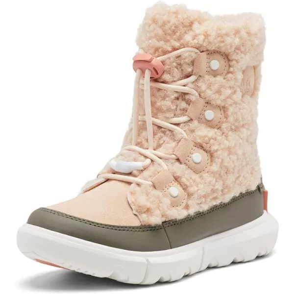 Sorel Youth Unisex Youth Explorer Cozy BootsNova Sand Stone Green