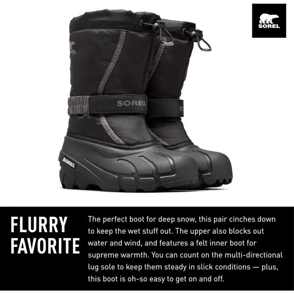 imageSorel UnisexChild Flurry BootBlackCity Grey