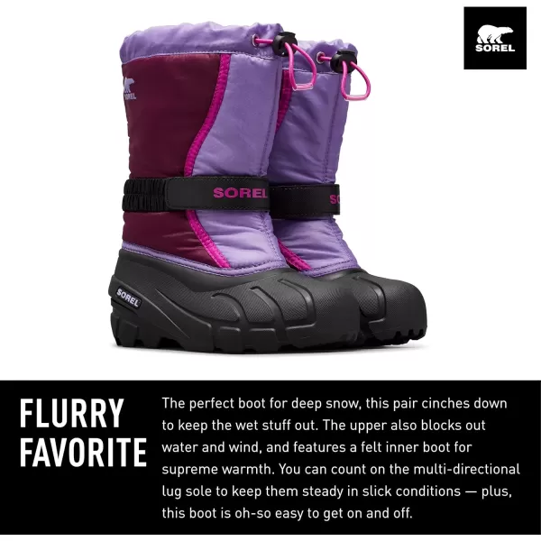 imageSorel UnisexChild Flurry BootPurple DahliaPaisley Purple