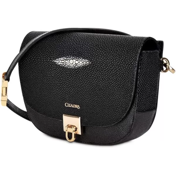 CUADRA Womens Beltbag in Genuine Stingray Leather Black BO459MABlack