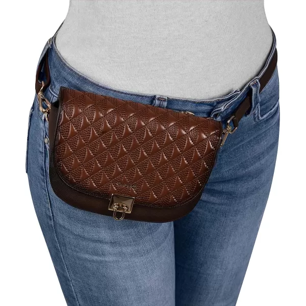 CUADRA womens belt bag in genuine leather brownBrown