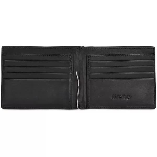 Cuadra Mens Bifold Wallet in Genuine Deer Black B3042VEBlack