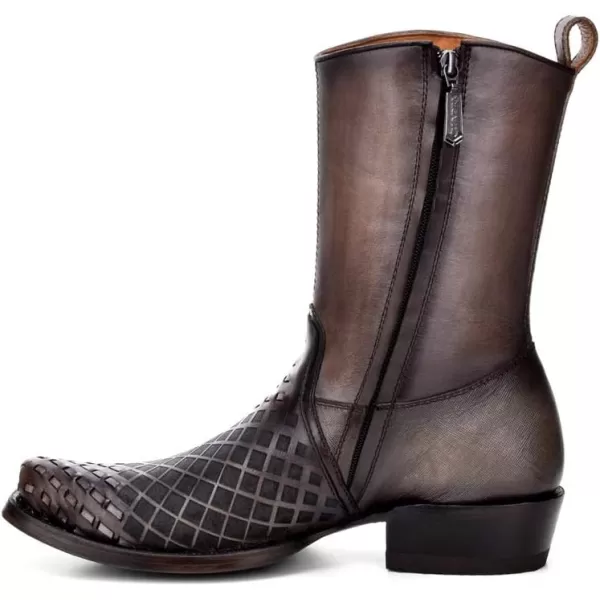 Cuadra Mens Boot in Genuine Leather with Zipper BlackGrey