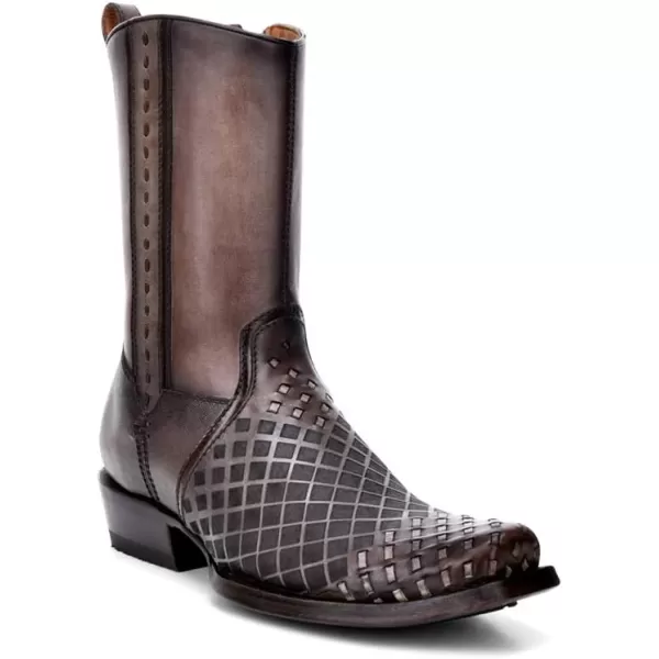 Cuadra Mens Boot in Genuine Leather with Zipper BlackGrey