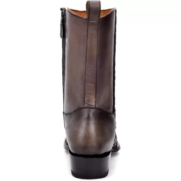 Cuadra Mens Boot in Genuine Leather with Zipper BlackGrey