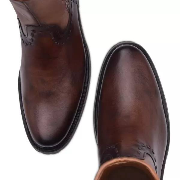 Cuadra Mens Boot in Genuine Leather with Zipper BrownBrown