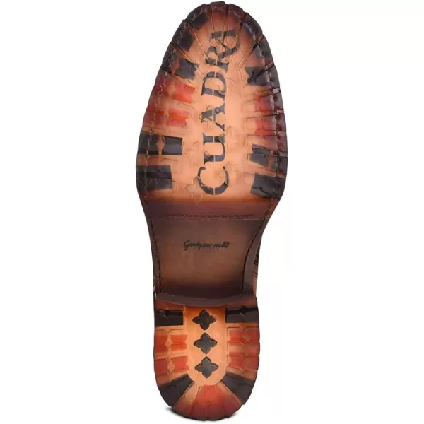 Cuadra Mens Boot in Genuine Python Leather and Bovine Leather with ZipperBrown