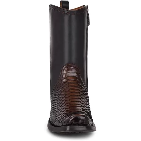 Cuadra Mens Boot in Genuine Python Leather and Bovine LeatherBlack