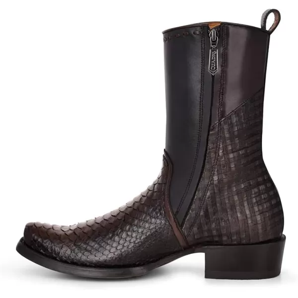 Cuadra Mens Boot in Genuine Python Leather and Bovine LeatherBlack