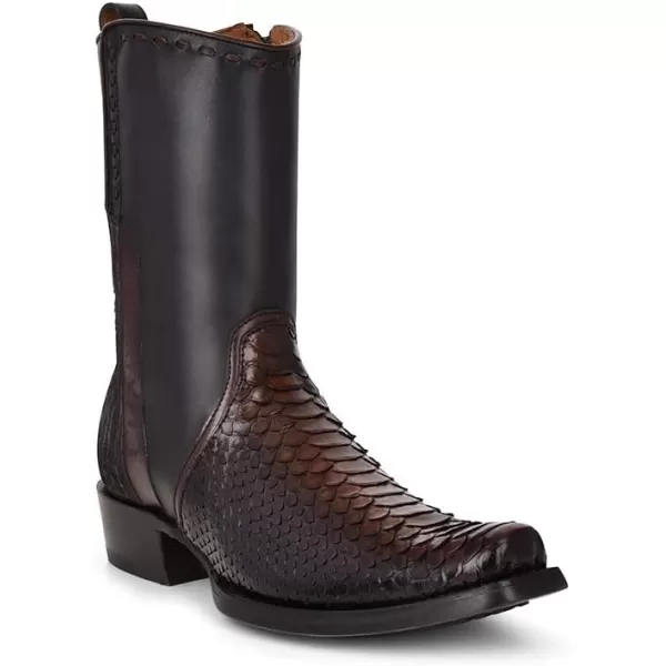 Cuadra Mens Boot in Genuine Python Leather and Bovine LeatherBlack