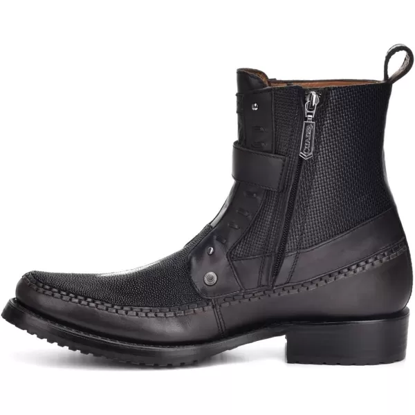 Cuadra Mens Boot in Genuine Stingray Leather with Zipper BlackBlack