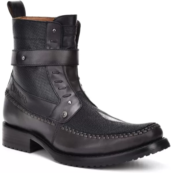 Cuadra Mens Boot in Genuine Stingray Leather with Zipper BlackBlack