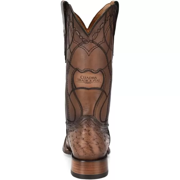 Cuadra Mens Boot in Ostrich Leather Brown With Laser Engraving 3Z2LA1Brown