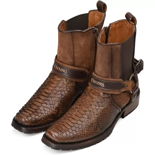 Cuadra Mens Bootie in Genuine Python Leather Brown 1J2LPHBrown