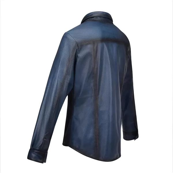 Cuadra Mens Camisole in Genuine LeatherBlue