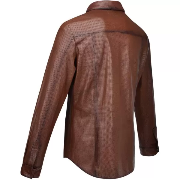 Cuadra Mens Camisole in Genuine LeatherBrown