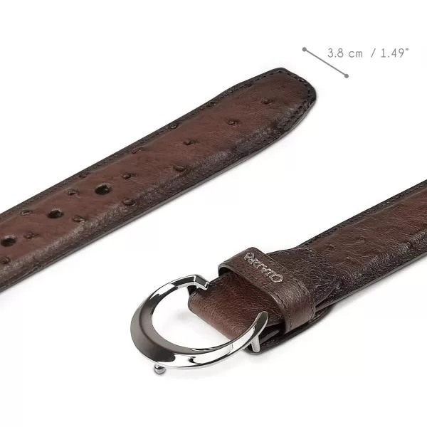 Cuadra Mens Cowboy Belt in Ostrich Leather Brown CS381A1Cuadra Mens Cowboy Belt in Ostrich Leather Brown CS381A1