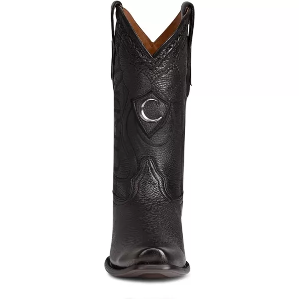 Cuadra Mens Cowboy Boot in Genuine Deer Leather BlackBlack