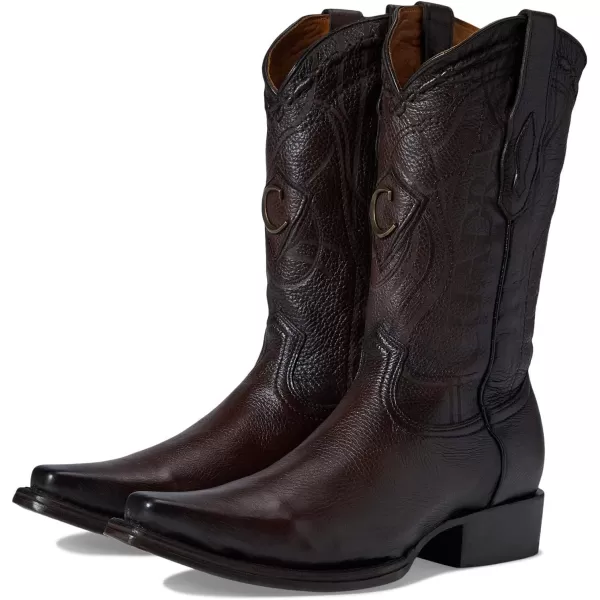 Cuadra Mens Cowboy Boot in Genuine Deer Leather BrownBrown