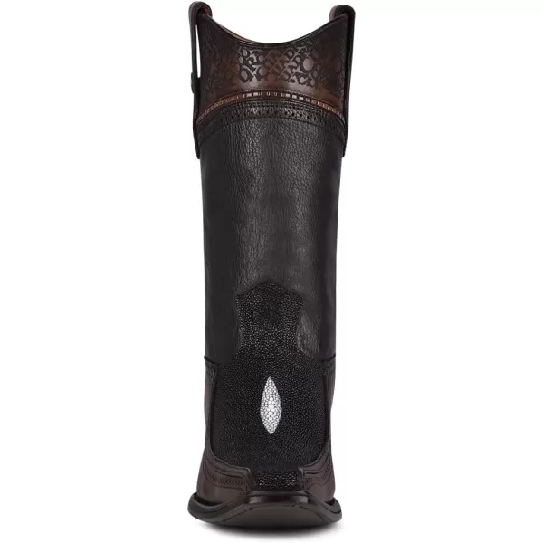 Cuadra Mens Cowboy boot in Genuine Stingray Leather BlackBlack