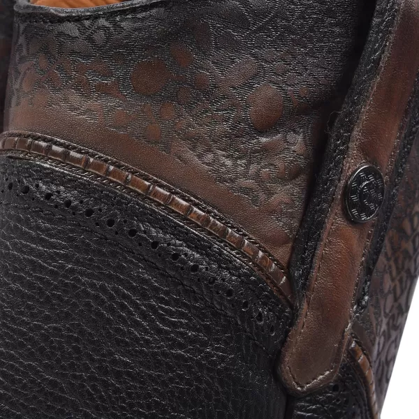 Cuadra Mens Cowboy boot in Genuine Stingray Leather BlackBlack