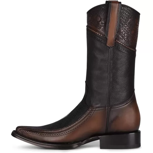 Cuadra Mens Cowboy boot in Genuine Stingray Leather BlackBlack