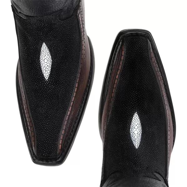 Cuadra Mens Cowboy boot in Genuine Stingray Leather BlackBlack