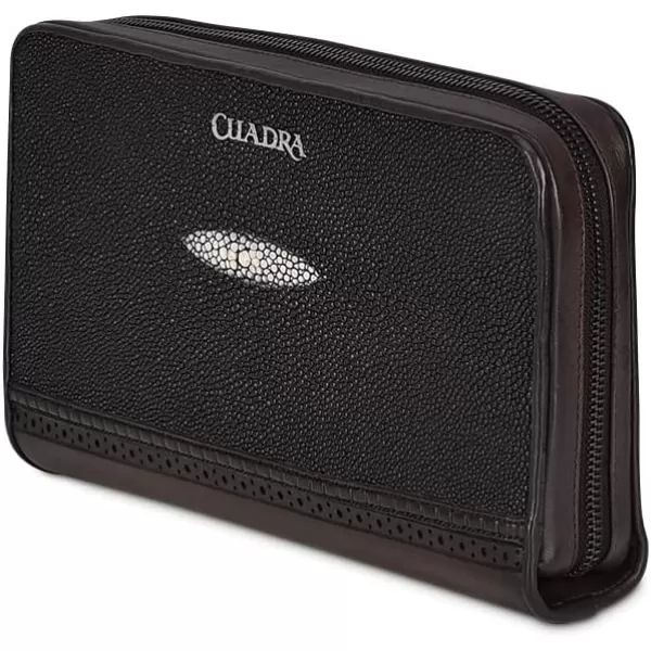 Cuadra Mens Document Bag in Genuine Stingray Leather Black BOC00MABlack