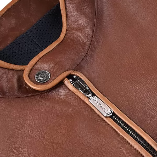 Cuadra Mens Jacket in Genuine LeatherBrown