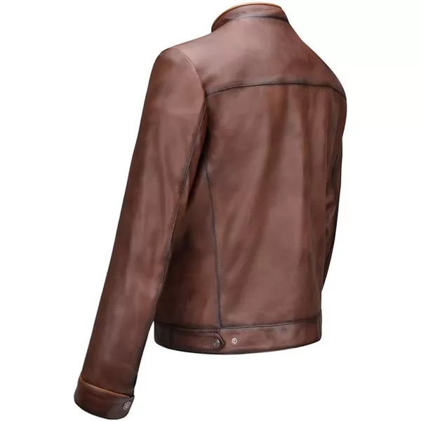 Cuadra Mens Jacket in Genuine LeatherBrown