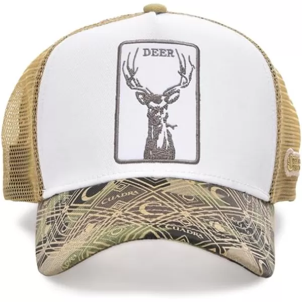 Cuadra Mens Snapback Cap with Brown Deer Patch GOC00DE WhiteCuadra Mens Snapback Cap with Brown Deer Patch GOC00DE White