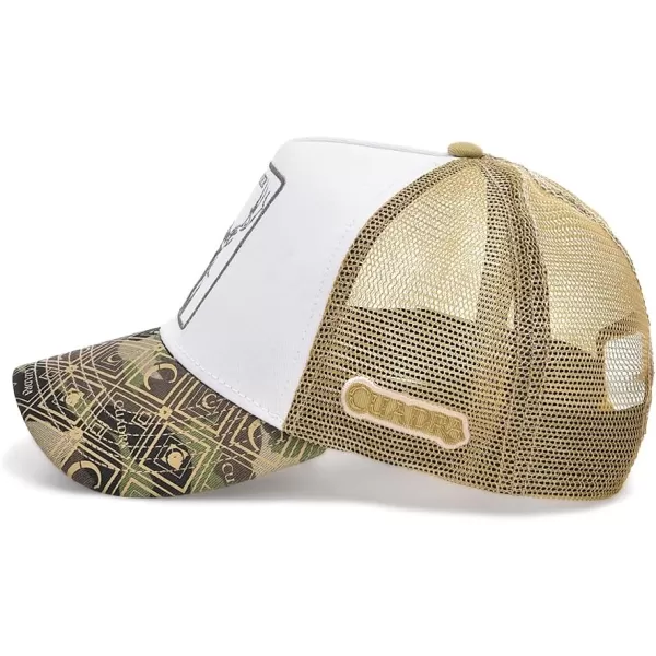 Cuadra Mens Snapback Cap with Brown Deer Patch GOC00DE WhiteCuadra Mens Snapback Cap with Brown Deer Patch GOC00DE White