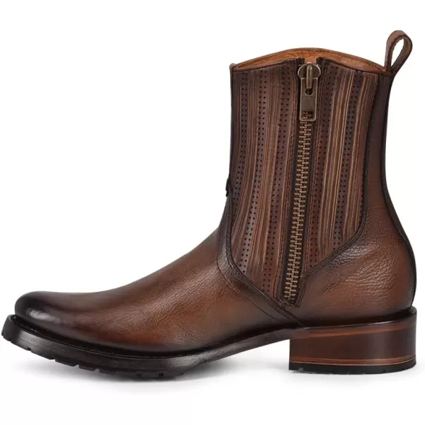 Cuadra Mens Urban Boot in Bovine Leather with Zipper BrownBrown