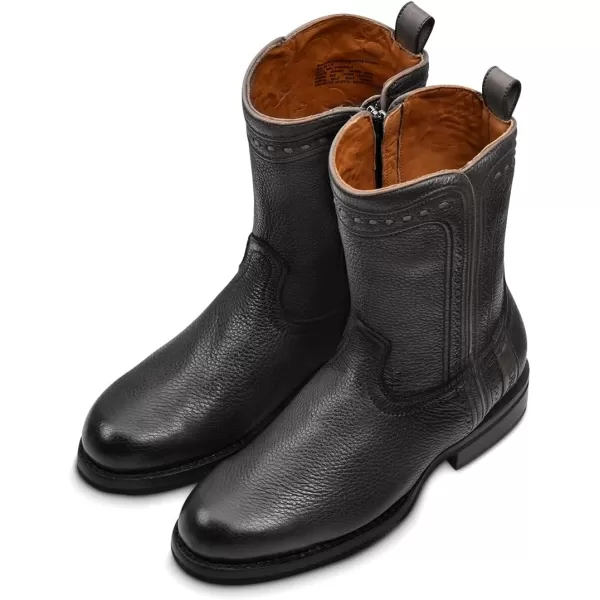 Cuadra Mens Urban Boot in Genuine Deer Leather with Zipper BlackBlack