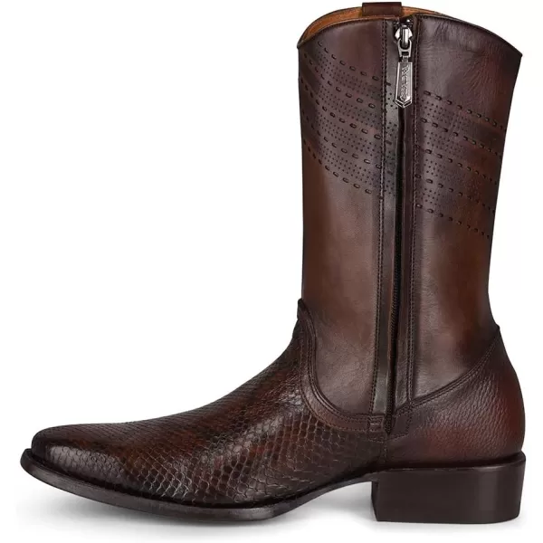 Cuadra Mens Urban Boot in Genuine Python Leather BrownBrown