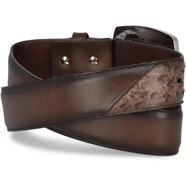 Cuadra Mens Western Belt in Ostrich Leather Brown CV496A1Cuadra Mens Western Belt in Ostrich Leather Brown CV496A1