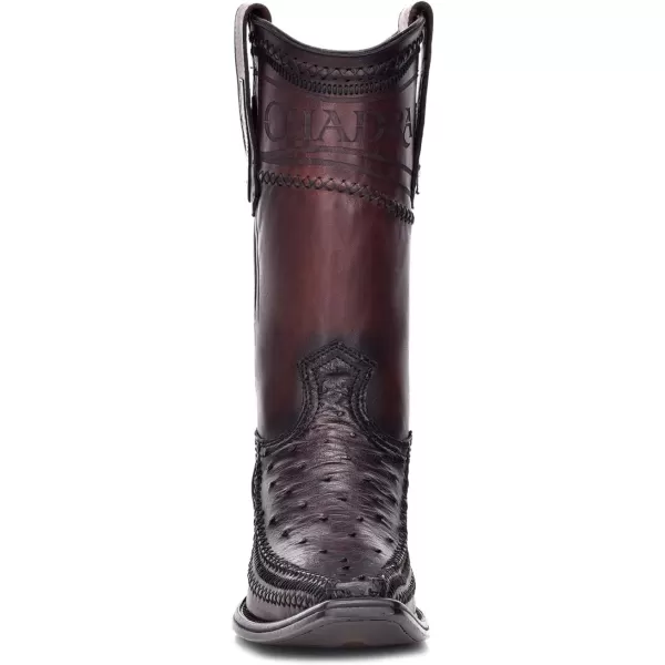 Cuadra Mens Western Boot in Genuine Ostrich Leather and Bovine LeatherBrown